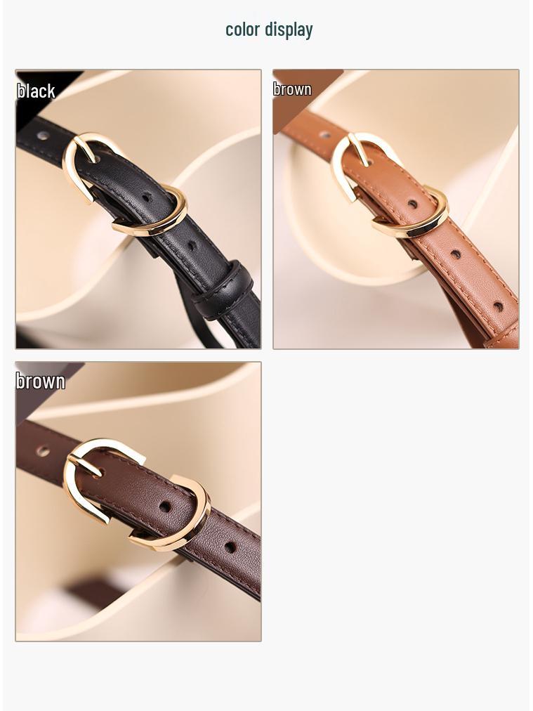 2022 Summer Fashion Narrow Leather Belt - Women's Retro Korean Style