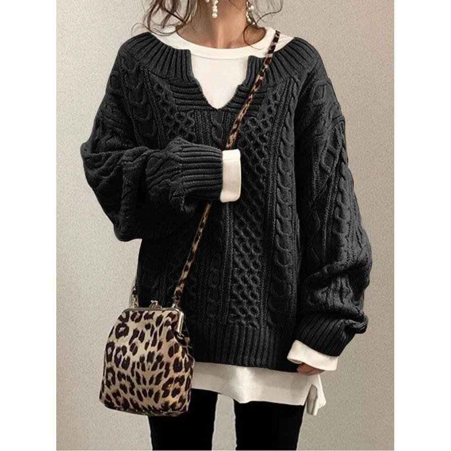 Autumn Winter Women Warm Long Sleeve Half Open Collar Tops Knitted Sweater Retro Office Lady Jumpers Pullovers Knit Sweater