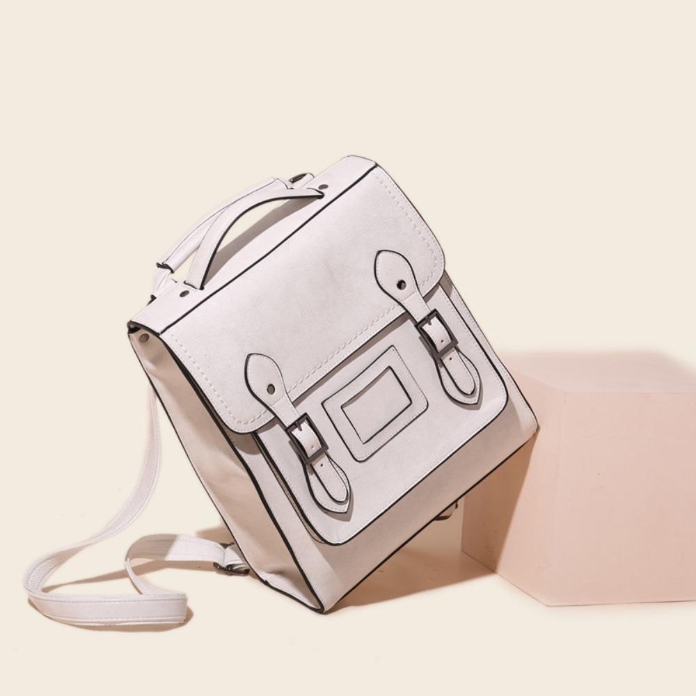 Leather Women's Bag Oil Wax Cowhide Backpack Women's Retro Versatile British College Wind Large Capacity Backpack