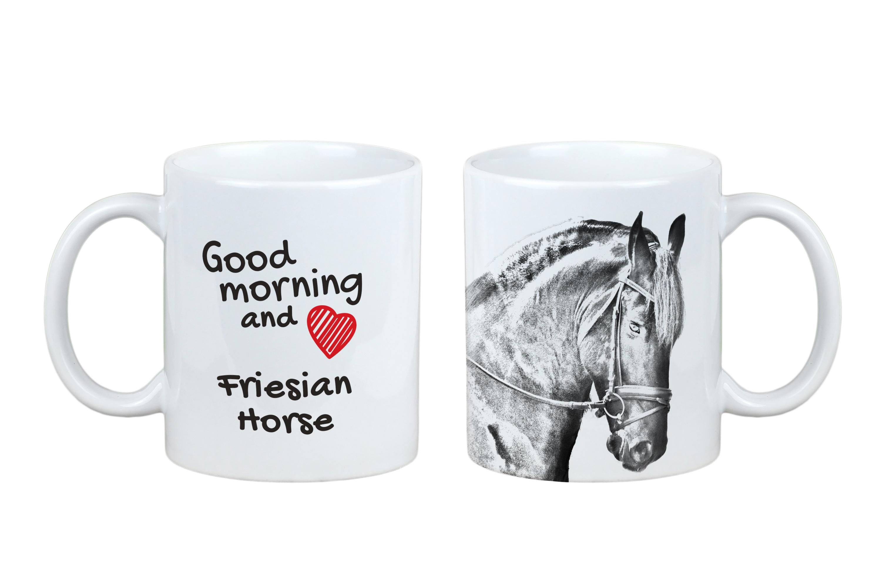

Friesian horse I - mug with a horse, personalized mug with a print, a classic gift for everyone from the Art-Dog brand білий
