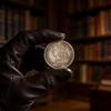 Antique Brass Coin Replica With Silver Plating For Vintage Collectors And Home Decor