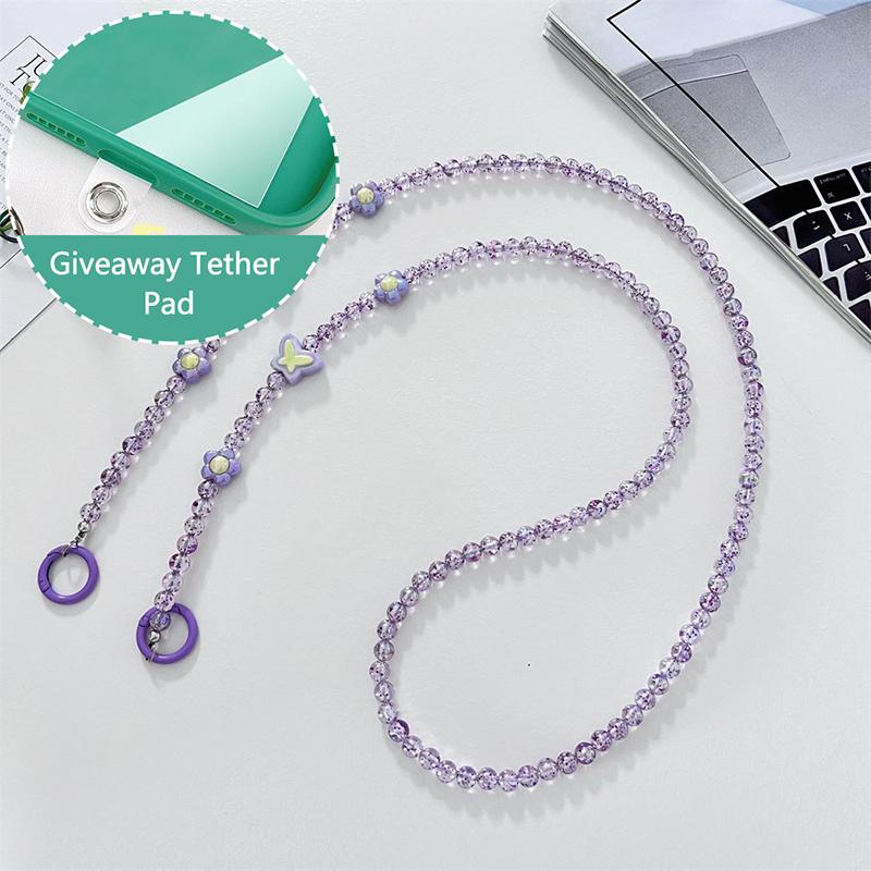 

Довгий бісерний ланцюжок для мобільного телефону через плече, чохол для шнурка, що запобігає втратам, з кліпсою, сумка-підвіска для iPhone