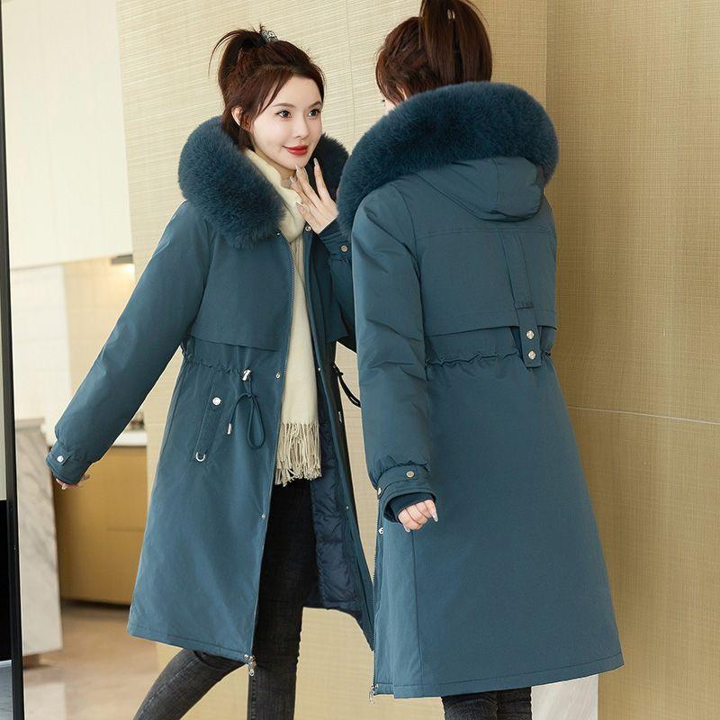 One-piece, Three-wear Jacket for Women with Inner Liner, Mid-length, Over-the-knee Detachable Cotton Jacket, Thickened Cotton Jacket