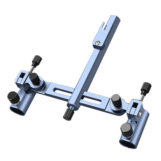 Dobbelt fiskestangholder 360 grader justerbar aluminium magnesiumlegering kraftig fiskestangstøtte stativ utendørs fisketilbehør