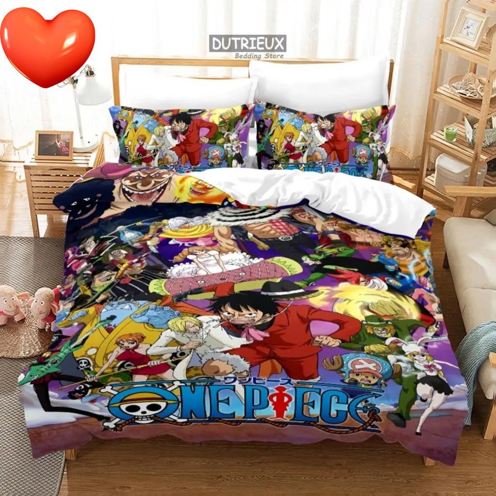 Anime One Piece Duvet Cover Set Comfortable and Warm Bedding Set for Decorating Your Bedroom and Enhancing Home Life Teens Gifts