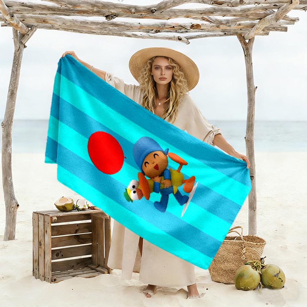 Pocoyo Beach Towel High Absorbency & Quick-Dry Comfortable Lightweight Suitable for Sports, Travel, Swimming, Yoga, Bathroom, Beach, And Pool