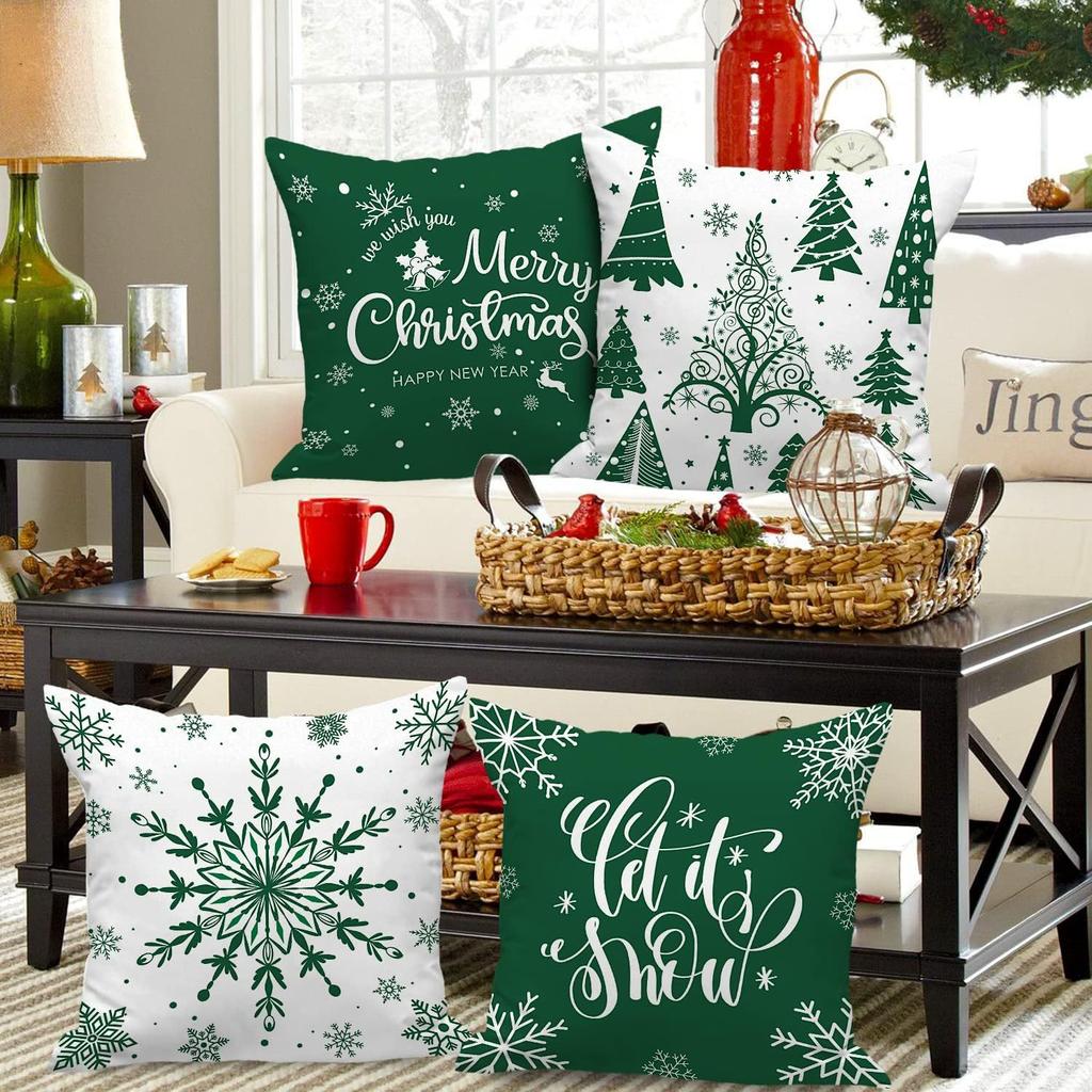 Neue Weihnachtskissenhülle Rentier Cartoon Druck Kissen Haus Sofa Kissen Schlafzimmer Wohnzimmer Kissen