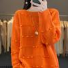 Crew Neck Wool Sweater Autumn And Winter New Pullover Hollow Long Sleeve Fashion Loose Knitted Sweater Wool Inner Bottoming Shirt