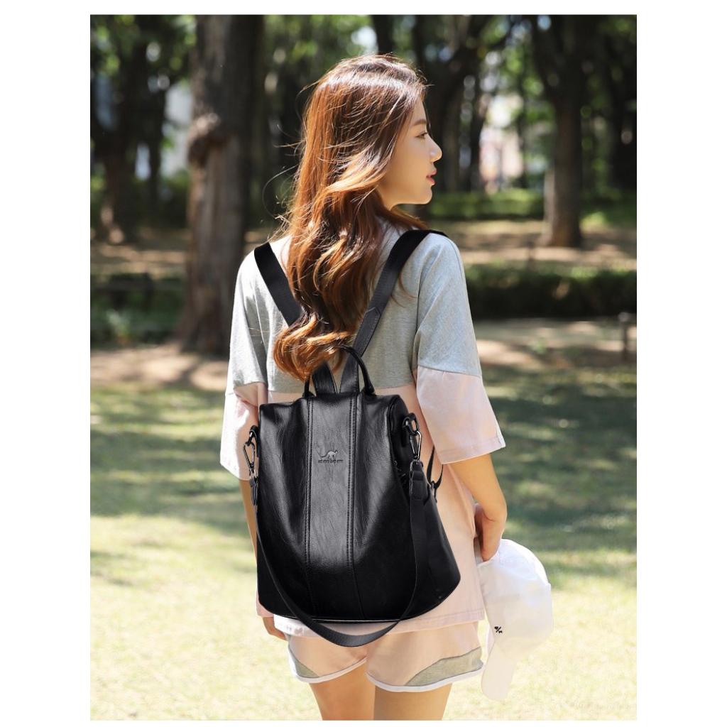 Backpack for Women PU Adjustable Strap Convertible Daily Commute