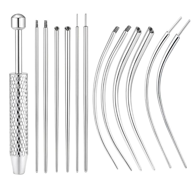 Practical Piercing Tool Set Stainless Steel Texture Suitable for Body Jewelry Insertion from 14G to 20G Safe Applicator
