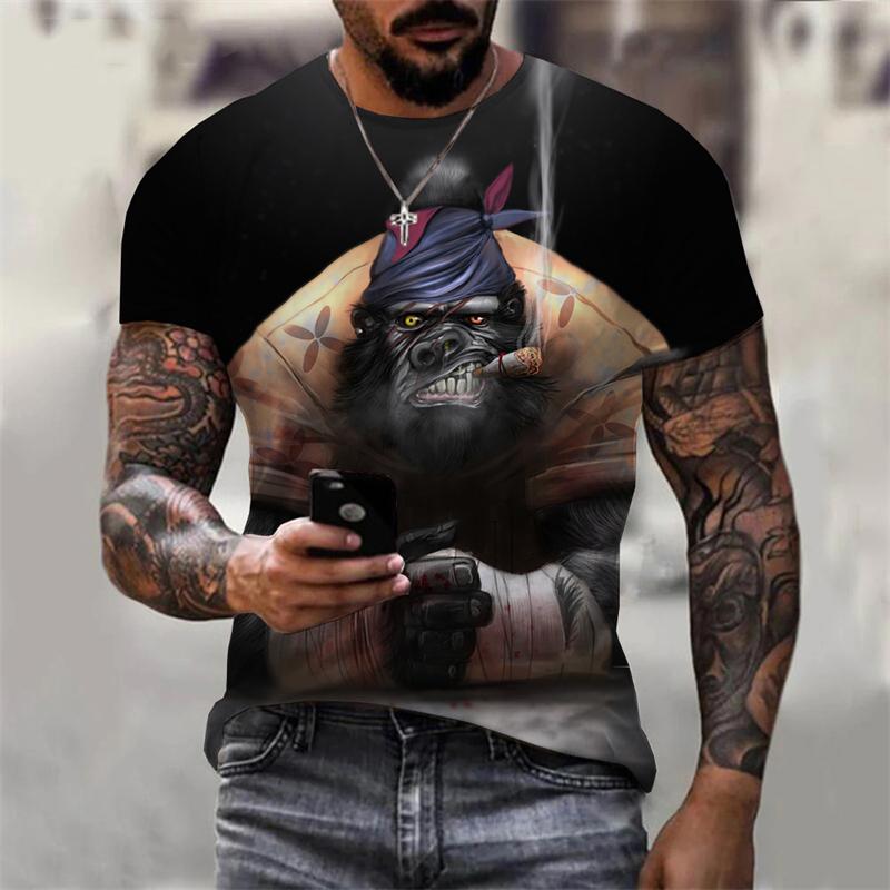 Boxing Dog 3D Print T Shirt Men's Cool Arena Breathable Short Sleeve T Shirts Personality Fashion