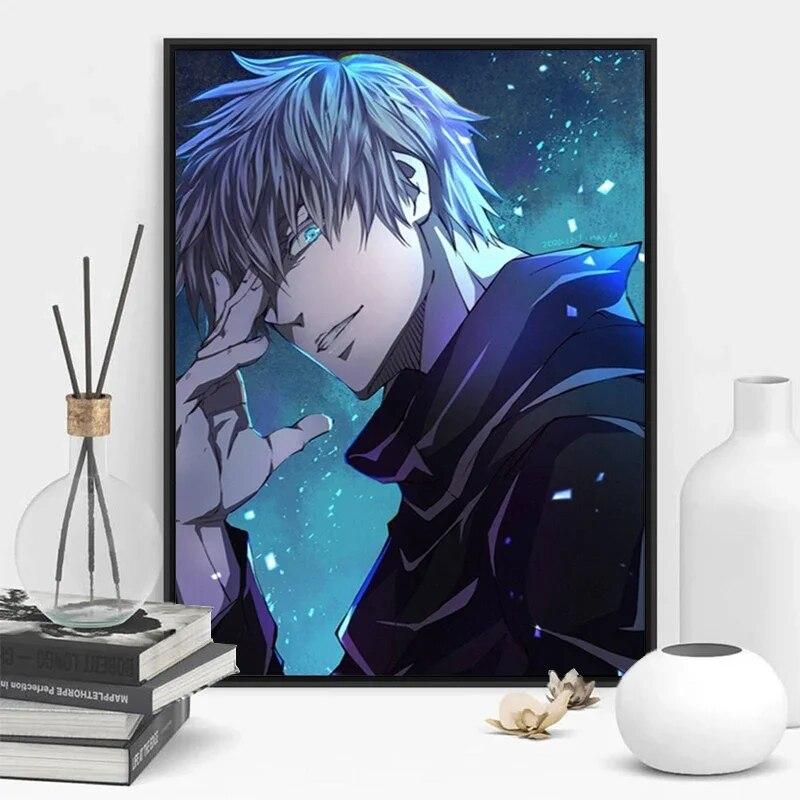 Japanese Classic Anime Jujutsu Kaisen Six Eyes Gojo Satoru Posters Prints Pictures Canvas Painting Wall Home Room Bar Decoration