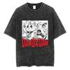 Dandadan Lucky Cat (Maneki-neko) Manga Panel Vintage Washed Anime T-Shirt, Unisex Supernatural Manga Fan Streetwear Tee, 100% Cotton Casual Short