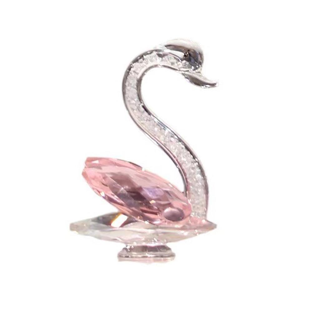 

1/2Pcs Creative Swan Statue Elegant Crystal Desktop Ornaments Crystal Swan Figurine Living Room 1 Pc