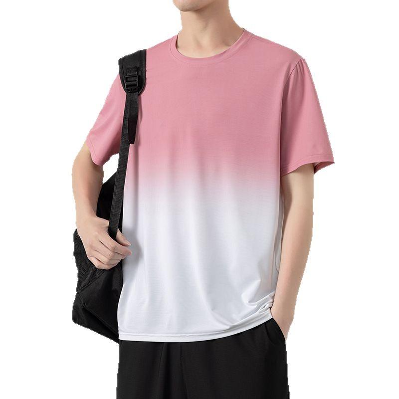 Men's Gradient Print T-Shirt - Casual, Stylish & Breathable