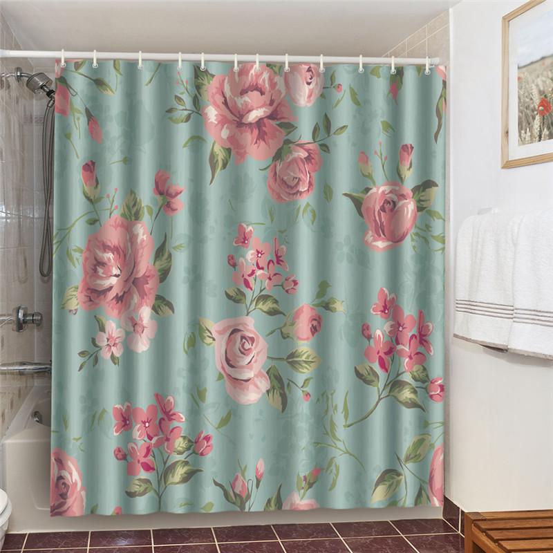 Waterproof Bath Curtains 100% Polyester Fabric Shower Curtain Thinking Elephant Printed Home Decoration Background Screen Decor