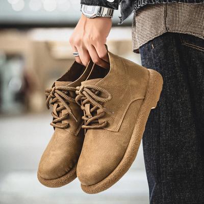 Men's Casual Shoes Comfortable Retro Men's Leather Casual Shoes Men's Fashion Retro Flat Boots for Men Shoes