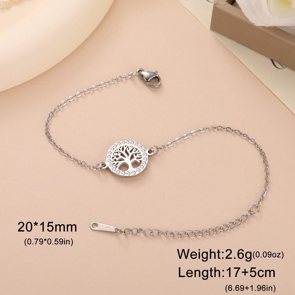 Dawapara Tree of Life Bracelet for Women Positive Energy Growth and Strength Amulet Stainless Steel Minimalist Couple Jewelry