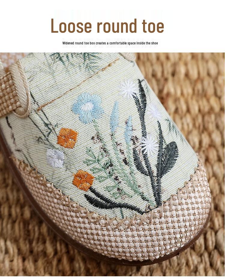 Autumn Retro Beijing Cloth Shoes - Comfortable Flat Bottom, National Style Mom Shoes