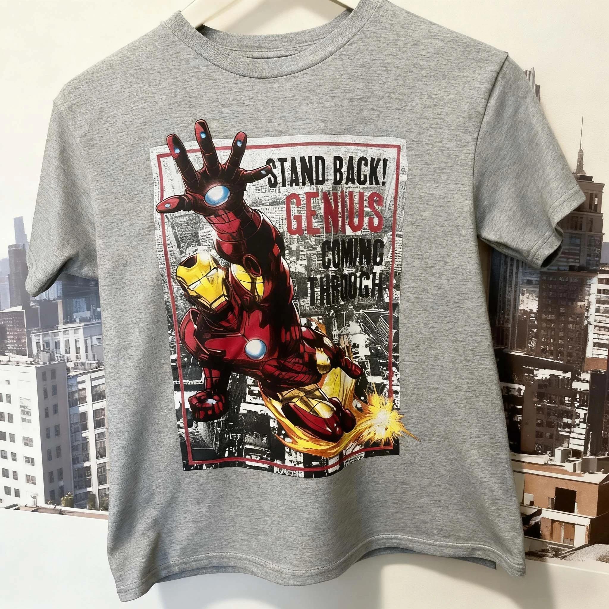 

2026 Marvel Genuine New Iron Man Marvel Red Genius Superhero Comic Print Men s and Women s Short Sleeve Loose Casual T-Shirt XXXL чорний