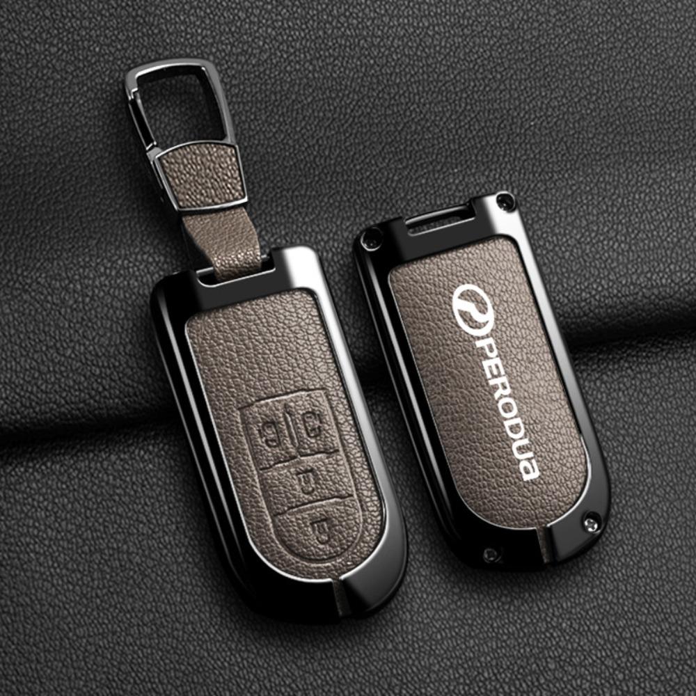 For PERODUA Toyota Car Key Cover Metal Shell Protector for Men Women with Remote Control