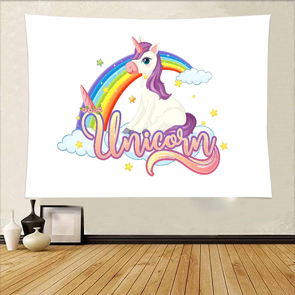 

Dreaming Unicorn Tapestry Wall Hanging Printed Polyester Tapestry INS Decoration Wall Decor 74x94cm(29x37in)