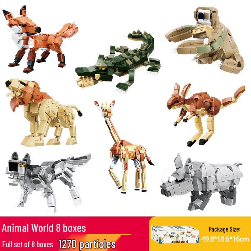 Kai Zhi Animal Model Building Blocks – Giraffe & Kangaroo Puzzle for Kids