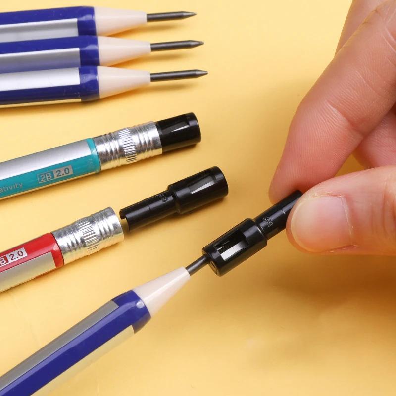 Non Sharpening Mechanical Pencils with Pencil Sharpeners 2.0mm Replaceable Refills Press Pens School Stationery Office Supplies