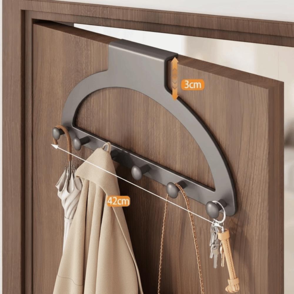 

Wall Mounted Over-the-door Hook Punch-Free Door Shelf Space Saver Door Hook Entrance Door сірий