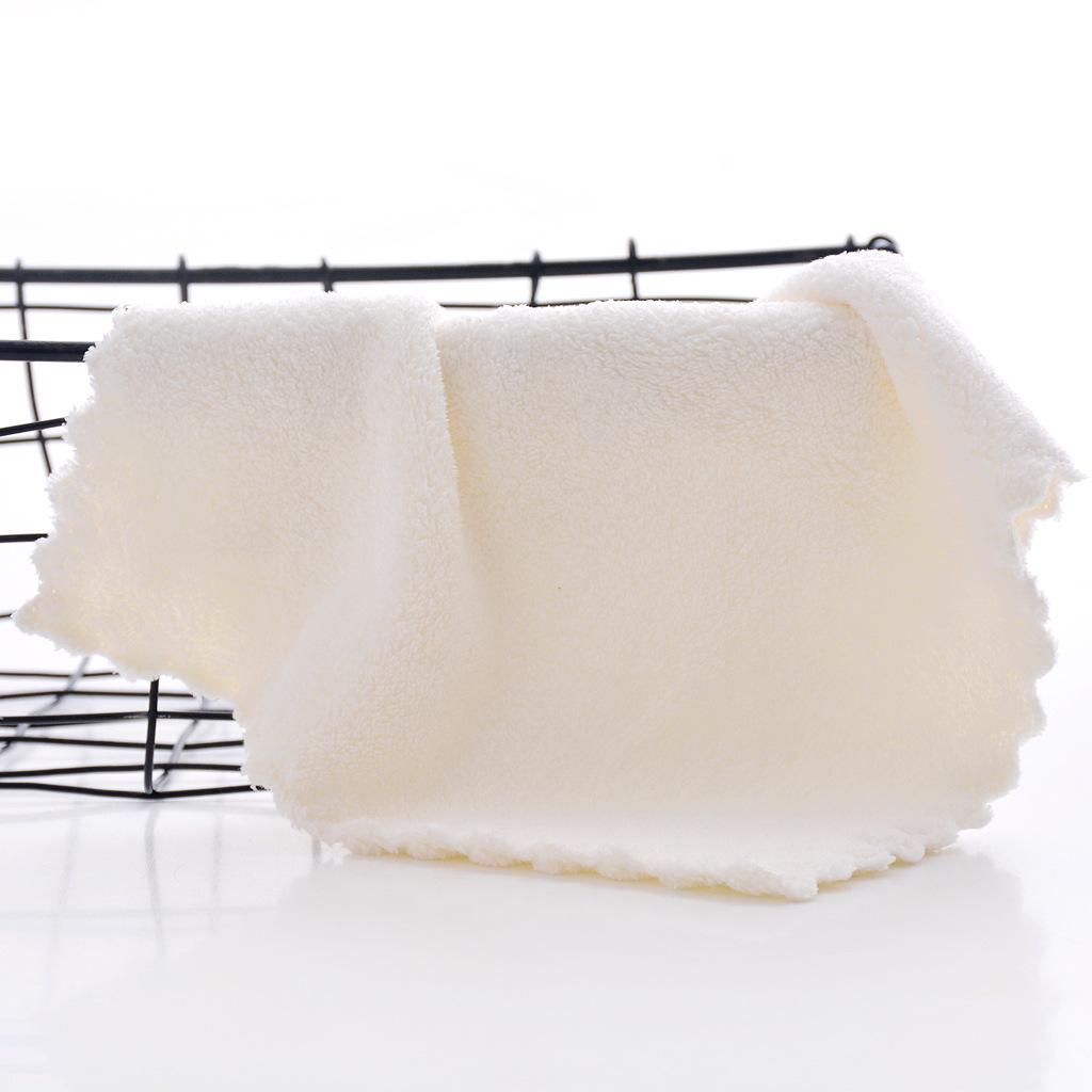 Coral Fleece Warp Knit Lace Towel: Absorbent 30x30cm Kitchen Wipe Cloth