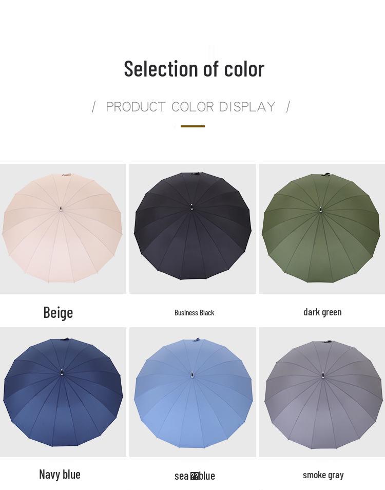 Luxurious Solid Wood Long Handle Umbrella - Men's Reinforced Extra Large Retro Wind & Storm-Proof Dual-Use Umbrella