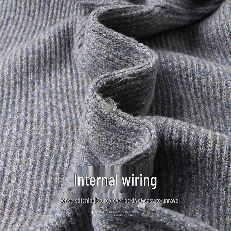 SHANSHAN Men's 550G Heavy Pure Wool Knit Sweater