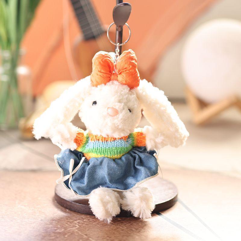 Plush Rabbit Keychain With Soft Pp Cotton Filling For Kids And Adults
