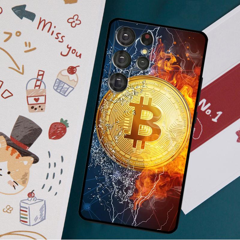 

Чехол с биткойном BTC для Samsung Galaxy S23 S21 S22 Ultra Plus S20 FE Note 20 Note 10 S8 S9 S10 Plus Galaxy S10