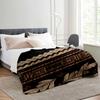 Black Samoan-Hawaiian pattern Blanket for Sofa Bed Travel Camping Living Room Office Conditioning Blanket for All Seasons Gifts