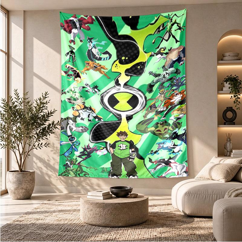 Ben 10 Cartoon Theme Beach Towel Personalized Custom Name & Text Soft Quick Dry Beach Towel for Swimming Travel
