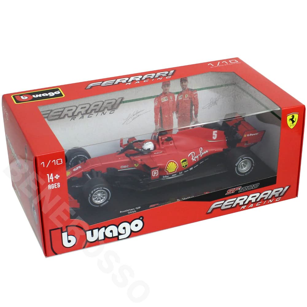 Bburago Scale Ferrari F1 SF1000 Austrian GP Sebastian Vettel 2020 FERRARI Austrian GP FORMULA 1 F1 SEBASTIAN VETTEL Race Sports Car Diecast Model 1/18