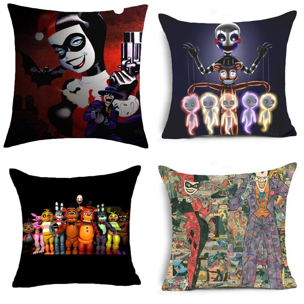 Luxuriöser 18'' Harley Quinn Joker Polyester-Kissenbezug für ultimative Heimdekoration