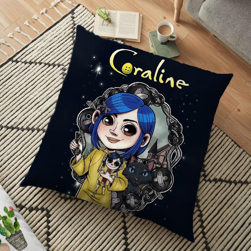 Coraline Cushion Cover Polyester Decorative Pillowcase Throw Pillow Case Home Cushion Cover
