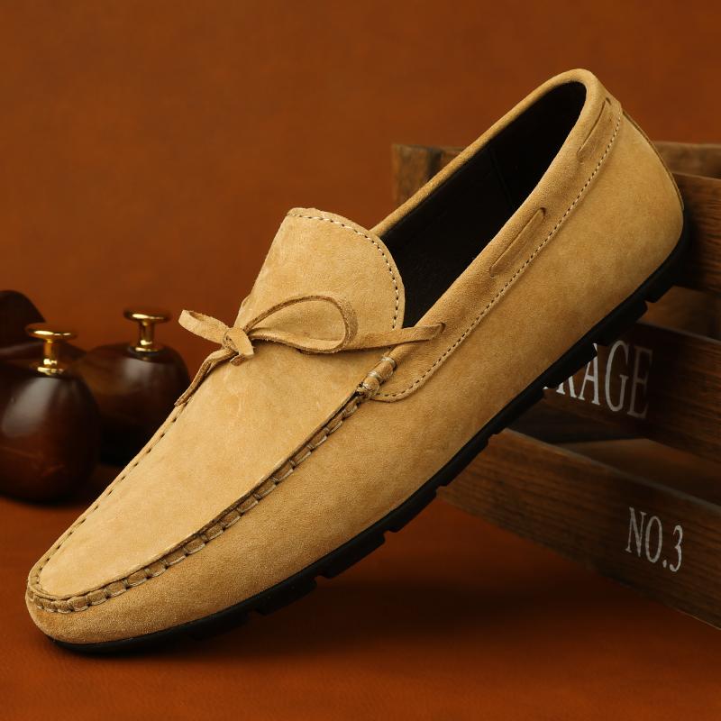 

2024 Мужская мода на шнуровке, новый верхний слой, свиная кожа, туфли на низком ходу, мужская обувь, повседневная летняя обувь для вождения на лодке 46 жёлтый