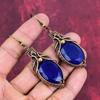 Faceted Blue Sapphire Gemstone Earring Copper Wire Wrapped Earring Handmade Drop Earrings Wire Wrap Jewelry Anniversary Gifts Copper Jewelry