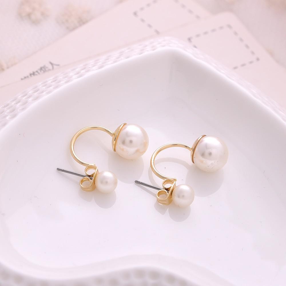 Cross Imitation Pearl Female Elegant Earrings Simple Temperament Korean Fashion Sweet Delicate Earrings Bride Wedding Jewelry