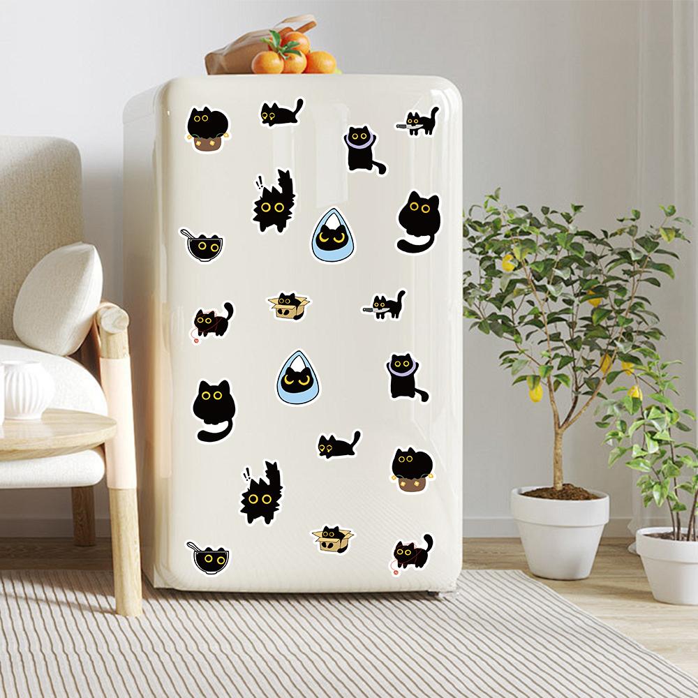 500pcs Cartoon Cute Black Cat Stickers Decals For Laptop Notebook Skateboard Helmet Guitar DIY Aesthetic Stickers Creative Gifts