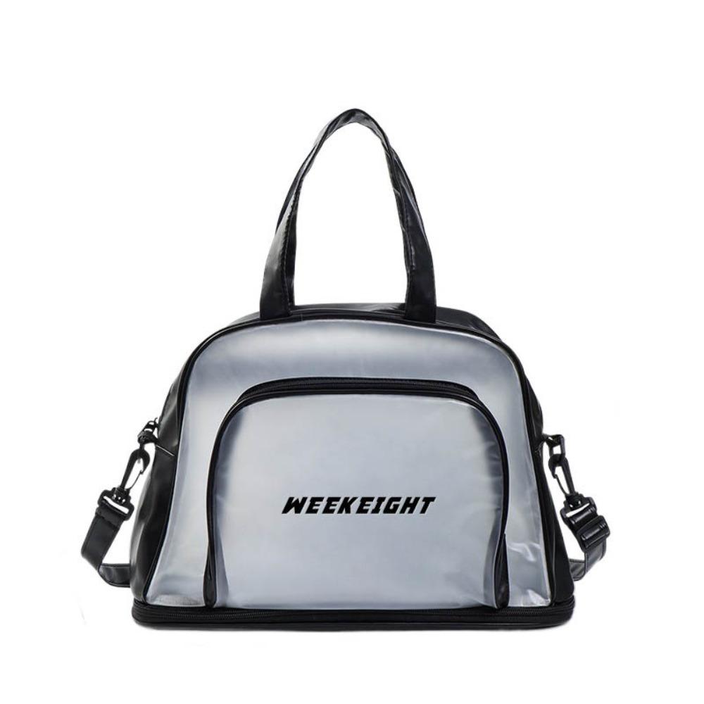 

Large Capacity Sports Gym Bag Waterproof Luggage Tote Fashion PVC Swimming Bag Gym Workout S чёрный