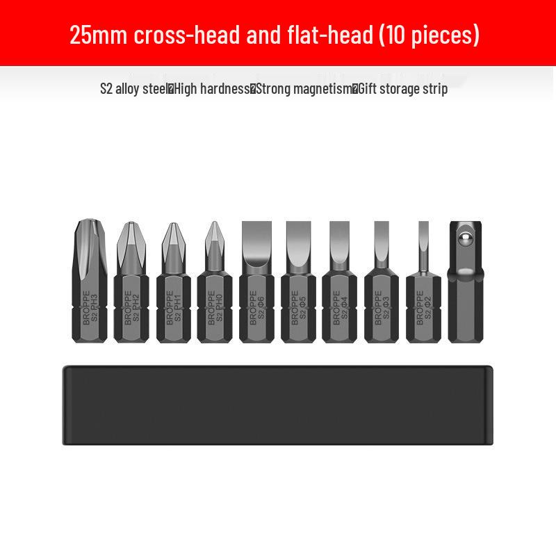 Compact Electric Screwdriver Bit Set: Phillips, Slotted, Torx, Hex, Strong Magnetic Power Drill, S2 Magnetic Bits.