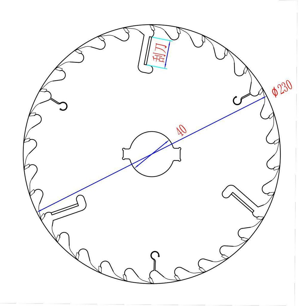 9-Zoll Importiertes Hartmetall-Mehrklingen-Holzbearbeitungs-Schaber-Sägeblatt - Extra Dick