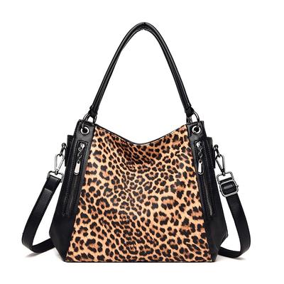 Neue urbane schlichte Damenmode-Tasche mit Leopardenmuster und großem Fassungsvermögen, beliebte bedruckte Damen-Schulter-Umhängetasche