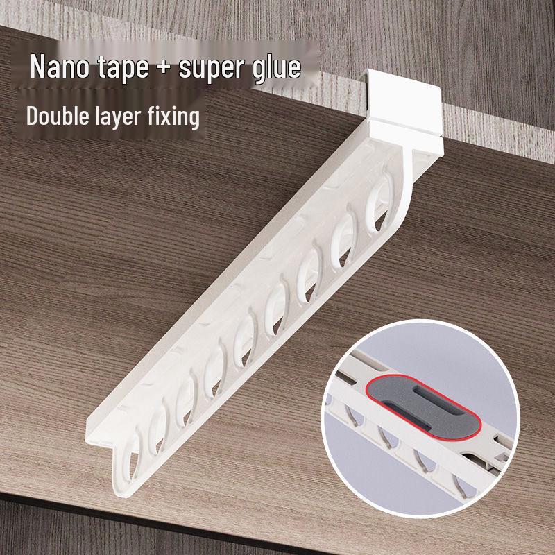Telescopic Slide Rail Pants Rack - Top Mount Wardrobe Pull-Out Hanger Drawer.