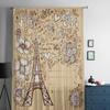 Pais Eiffel Tour and Flowers Tulle Curtains for Living Room Bedroom Window Sheer Curtains Kitchen Balcony Voile Curtains