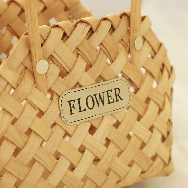 Hand-Held Basket Hand-Woven Flower Pot Wedding Flower Girl Baskets for Home